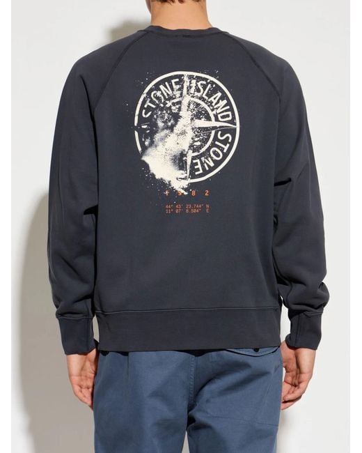 Stone Island Blue Crewneck Sweatshirt for men