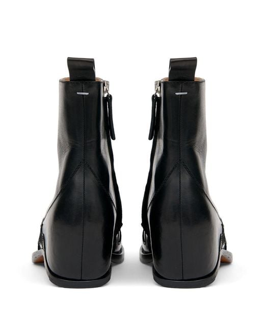 Maison Margiela Black Heel-Less Western Flame Boots