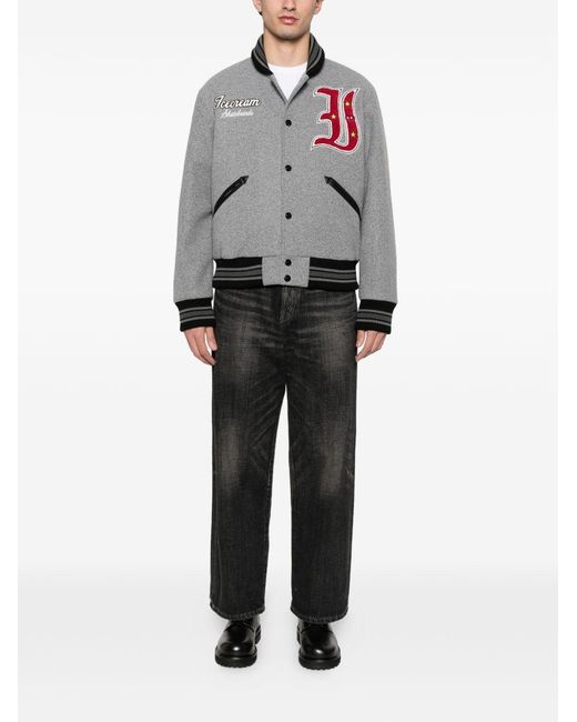 ICECREAM Gray Cotton Bomber Jacket for men