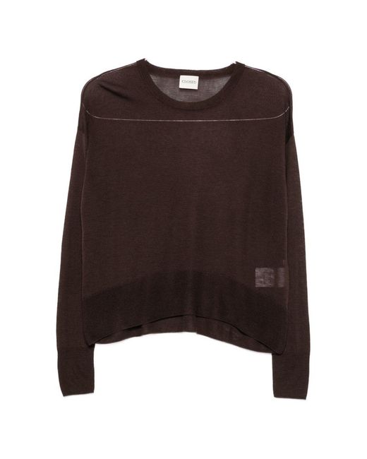 Closed Brown Wool Crewneck Sweater