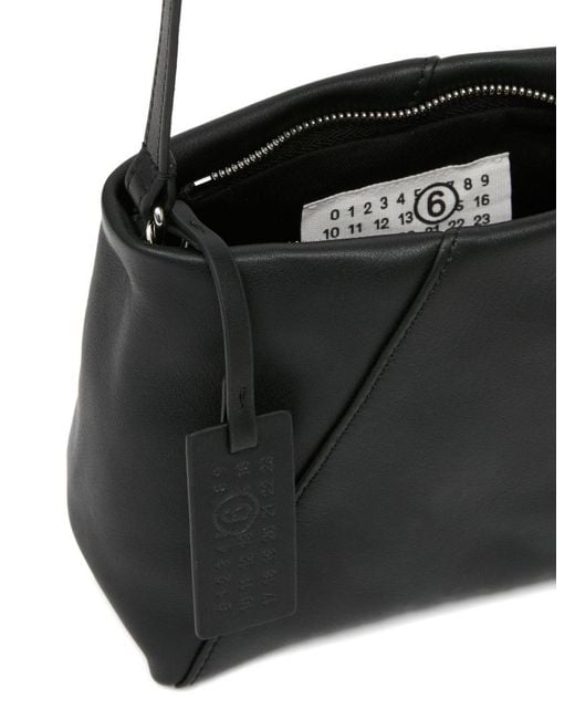 MM6 by Maison Margiela Black Folded Leather Crossbody Bag