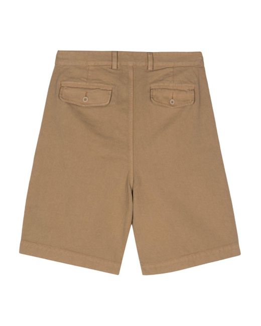 sunflower Natural Pleated Twill Bermuda Shorts for men