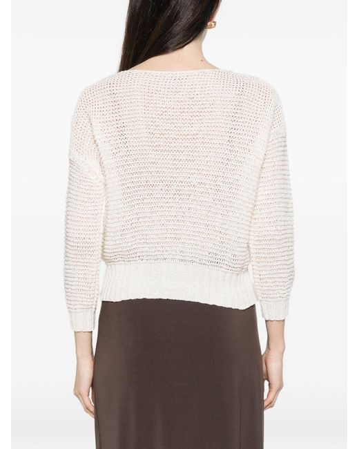 Base London White Cotton Blend Sweater
