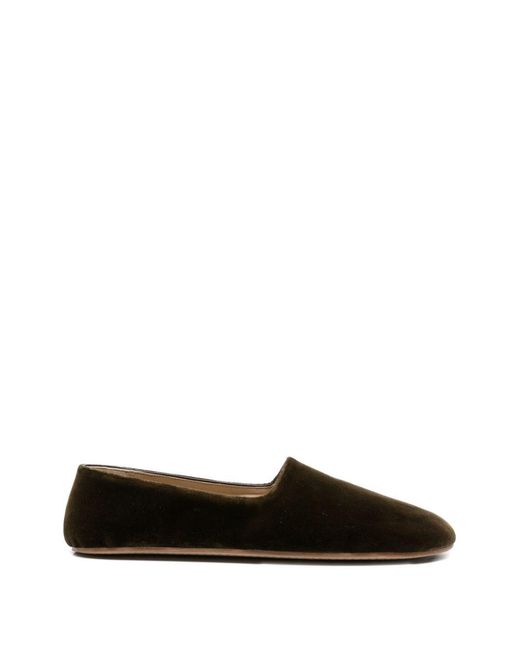 The Row White Ponti Velvet Slippers