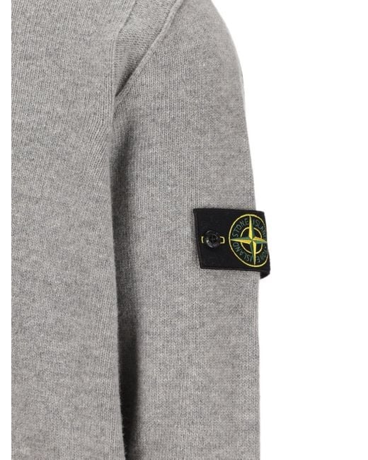 Stone Island Gray Wool Turtle-Neck Sweater for men