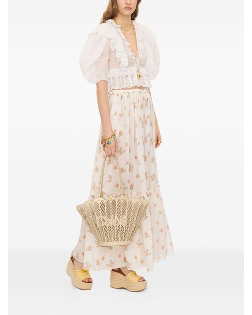 Chloé Natural Soleil Cut-Out Logo-Debossed Tote Bag