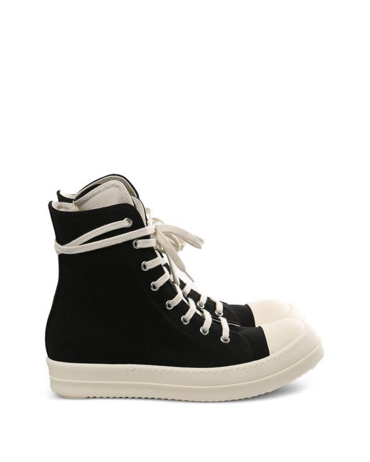 Rick Owens Black Denim Sneakers