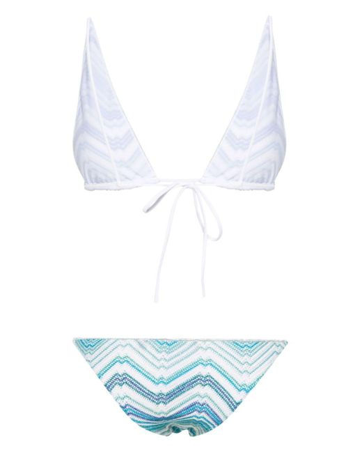 MISSONI BEACHWEAR Blue Triangle Bikini Set