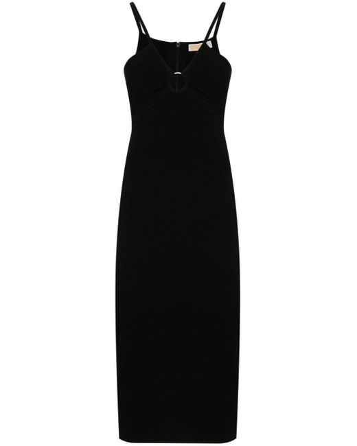 Michael Kors Black Strapless Midi Dress