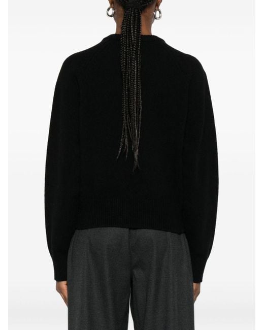 DUNST Black Wool V-Necked Sweater