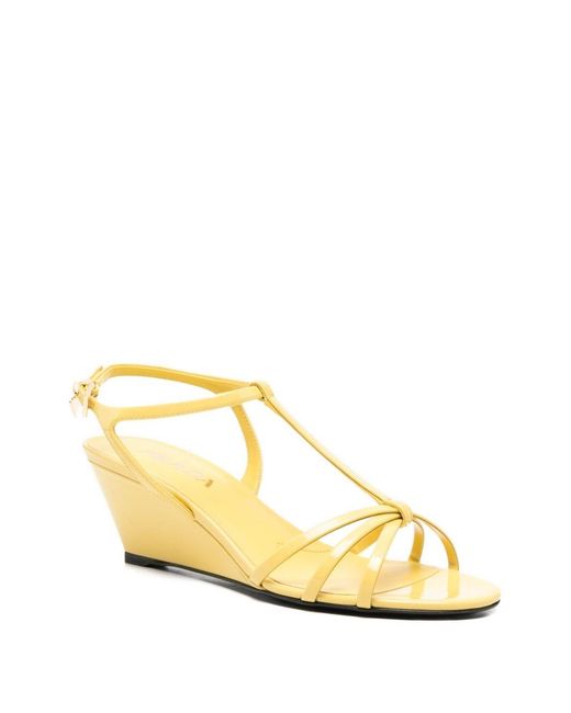 Prada Natural Leather Heel Sandals
