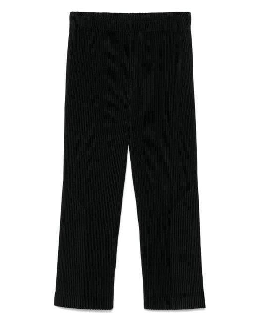 Homme Plissé Issey Miyake Black Pleated Wide-Leg Trousers for men
