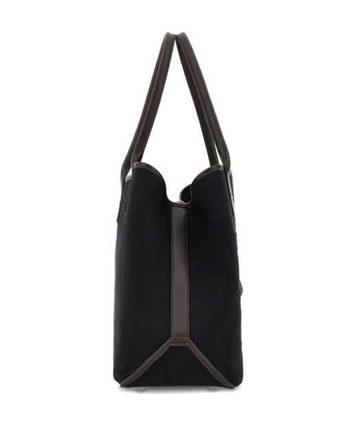 Hogan Black Script Medium Canvas Tote