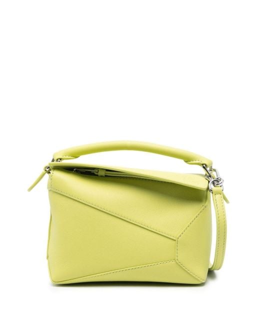 【LOEWE】Mini Puzzle Edge Bag - Avocado Green Loewe Puzzle Edge Leather Mini Bag in Yellow | Lyst