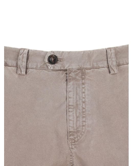 Brunello Cucinelli Gray Cotton Cargo Trousers for men