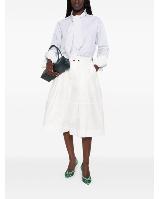 Bottega Veneta White Striped Cotton Shirt
