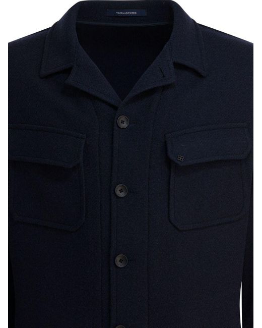 Tagliatore Blue Tempesta Jacket With Pockets for men