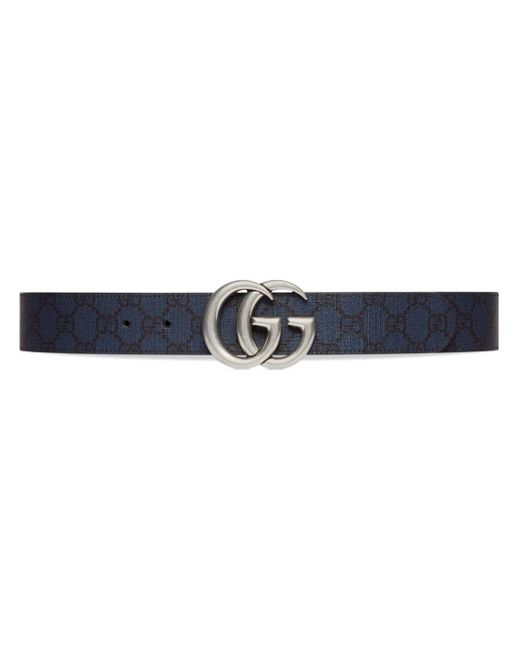 Gucci Marmont Double G Reversible Belt in Blue for Men Lyst