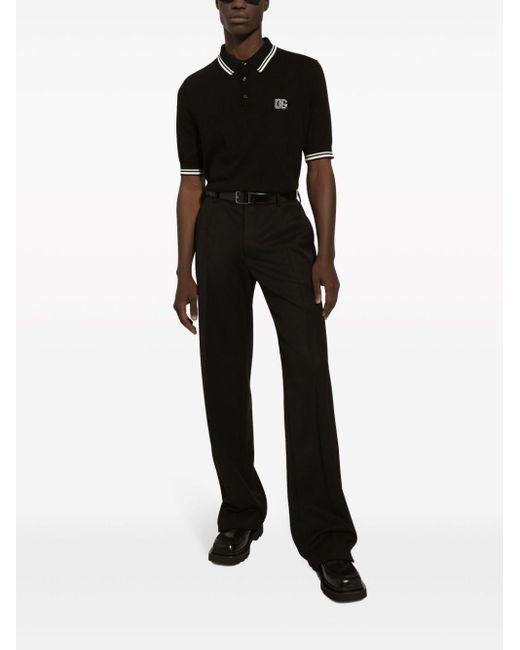 Dolce & Gabbana Black Short-sleeved Polo-shirt for men