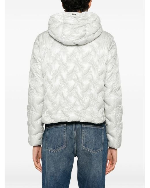 Herno White Quilted Short Down Jacket