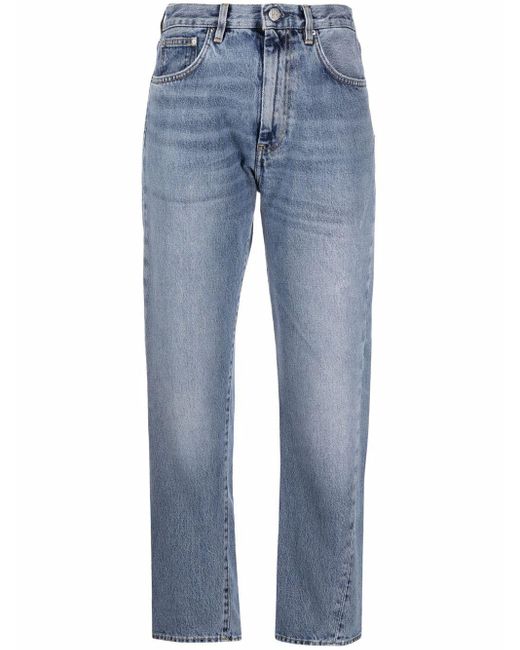 Totême  Blue Twisted-seam Straight Jeans