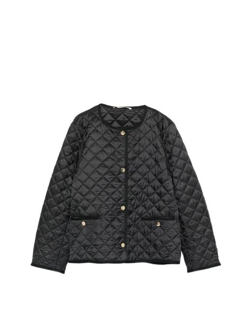 Max Mara Black Nylon Quilted Blouson Jacket