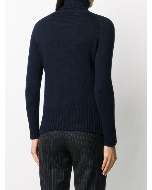 Drumohr Blue High Neck Sweater