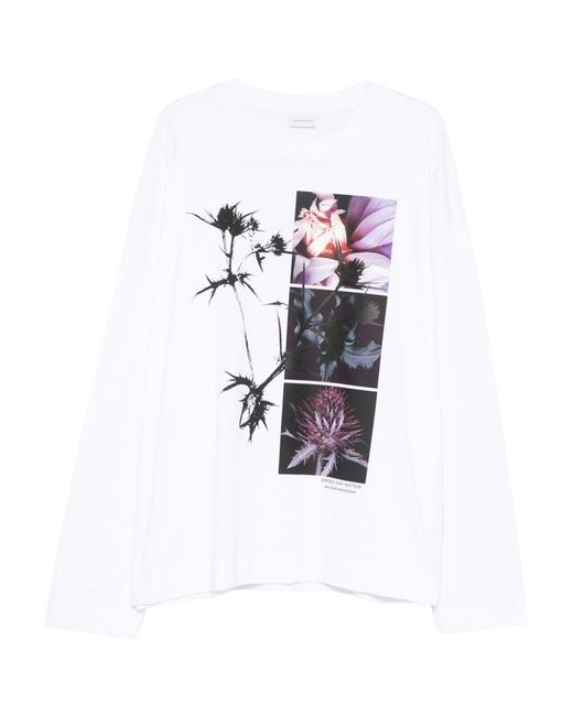 Dries Van Noten White Hegland Long-Sleeved T-Shirt for men