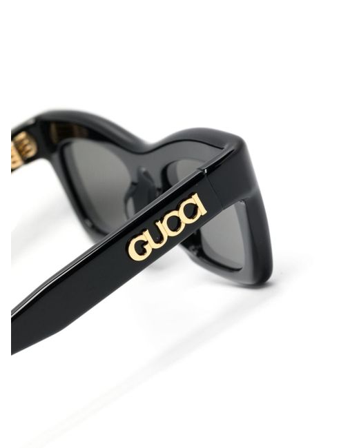 Gucci Black Rectangle-frame Sunglasses