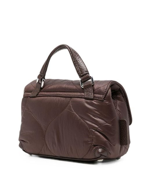 Zanellato Brown Postina Lunaria Baby Leather Handbag