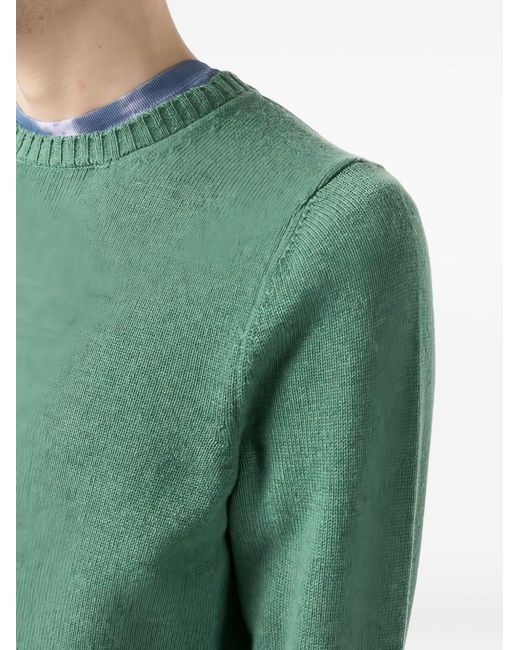 Drumohr Green Round Neck Long Sleeves Sweather for men