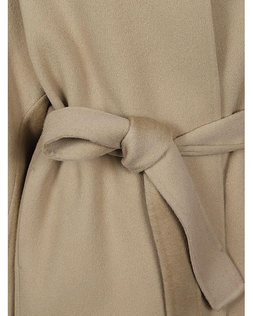 Sandbeige Natural Wool Midi Coat