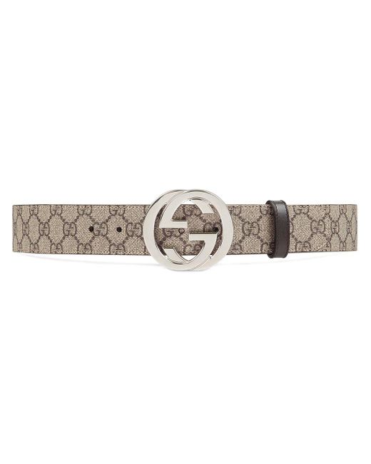 Cintura in tessuto GG Supreme con fibbia Doppia G di Gucci da Uomo | Lyst