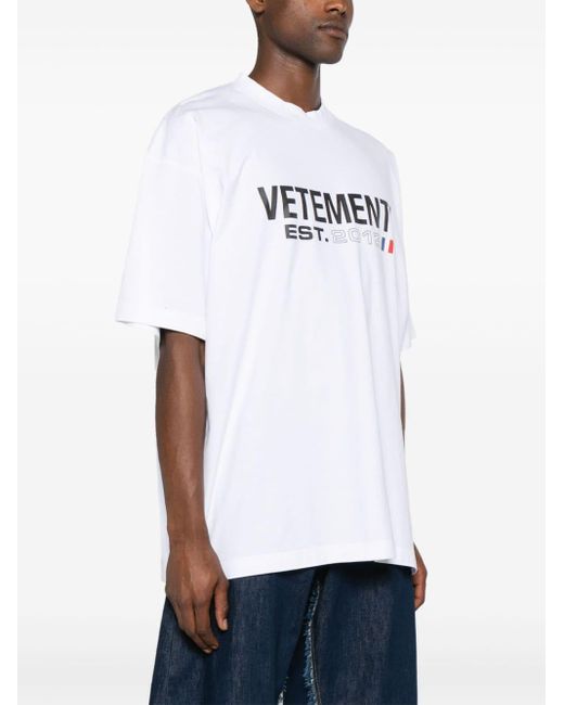 Vetements White Logo Cotton T-Shirt