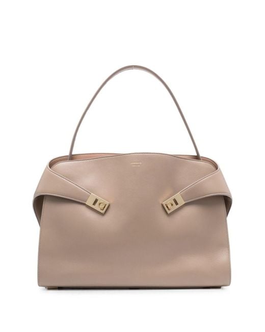 Ferragamo Natural Hug Medium Leather Shoulder Bag