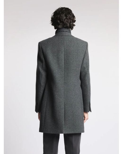 Fay Gray Herringbone-Pattern Double Coat for men