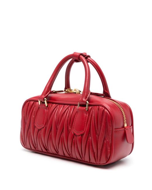 Miu Miu Red Arcadie Regular Leather Handbag