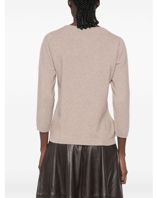 Fabiana Filippi Natural Wool Blend Crewneck Sweater