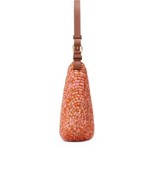 Loewe Orange Swing Medium Rafia Shoulder Bag