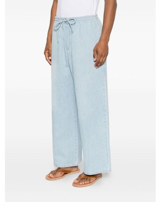 Loewe Blue Cotton Drawstring Trousers for men