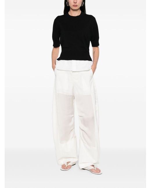 Sacai White Wool Trousers