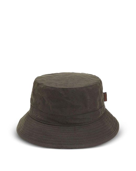 Barbour Green Wax Bucket Hat for men
