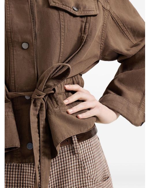 Brunello Cucinelli Brown Linen Cropped Jacket