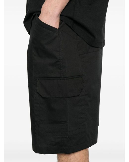 GR10K Black Poplin Cargo Shorts for men