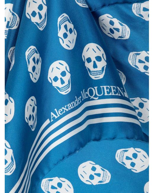 Alexander McQueen Blue Scarf With Print for men