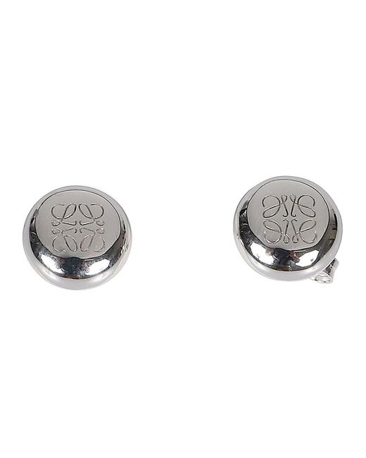 Loewe Metallic Anagram Pebble Earrings