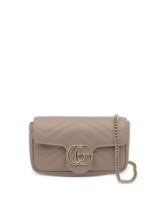 Gucci Gray Gg Marmont Leather Mini Bag