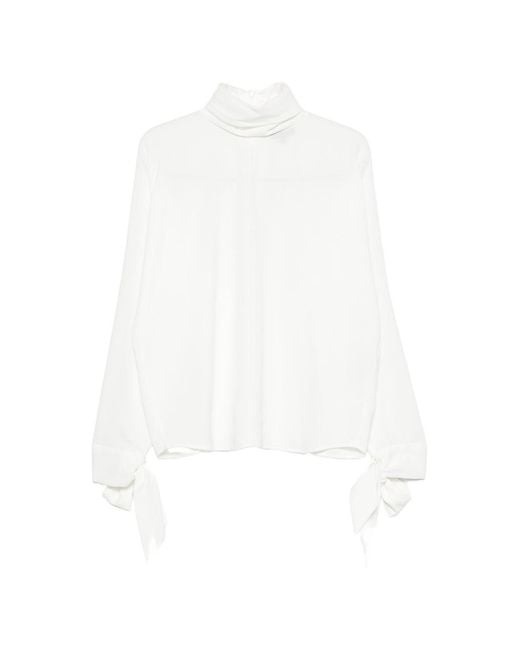 Emporio Armani White Crepe Blouse