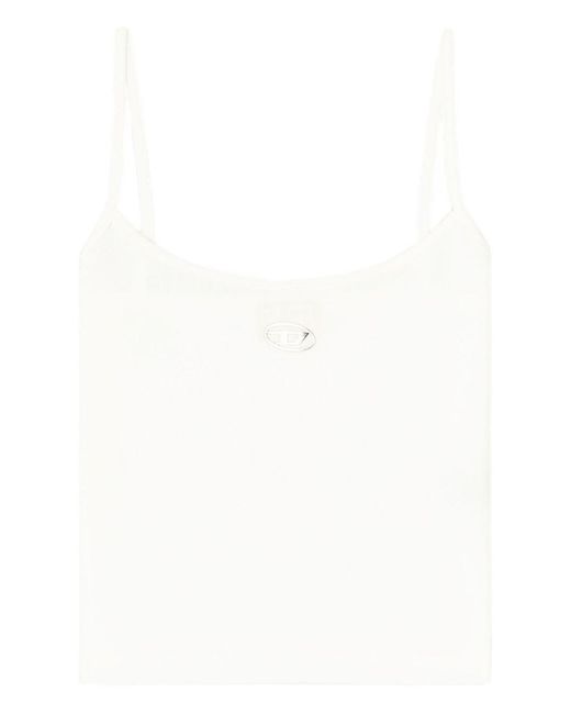 DIESEL White Hupy T-Shirt With Logo