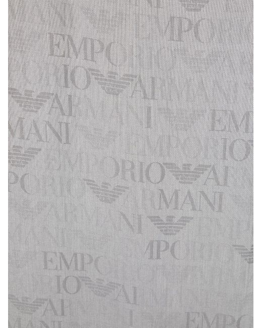 Sciarpa con logo jacquard di Emporio Armani in Gray da Uomo